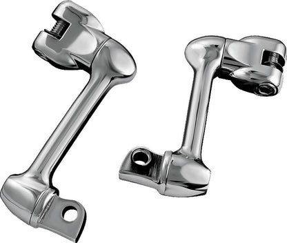 Chrome Kuryakyn 4-inch adjustable lockable offsets with male mount adapter for motorcycle handlebars, part 4557.