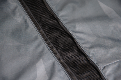 Gray ICON Airform Battlescar™ jacket in 4XL with detailed stitching and design, showcasing the rugged, stylish motorcycle jacket.