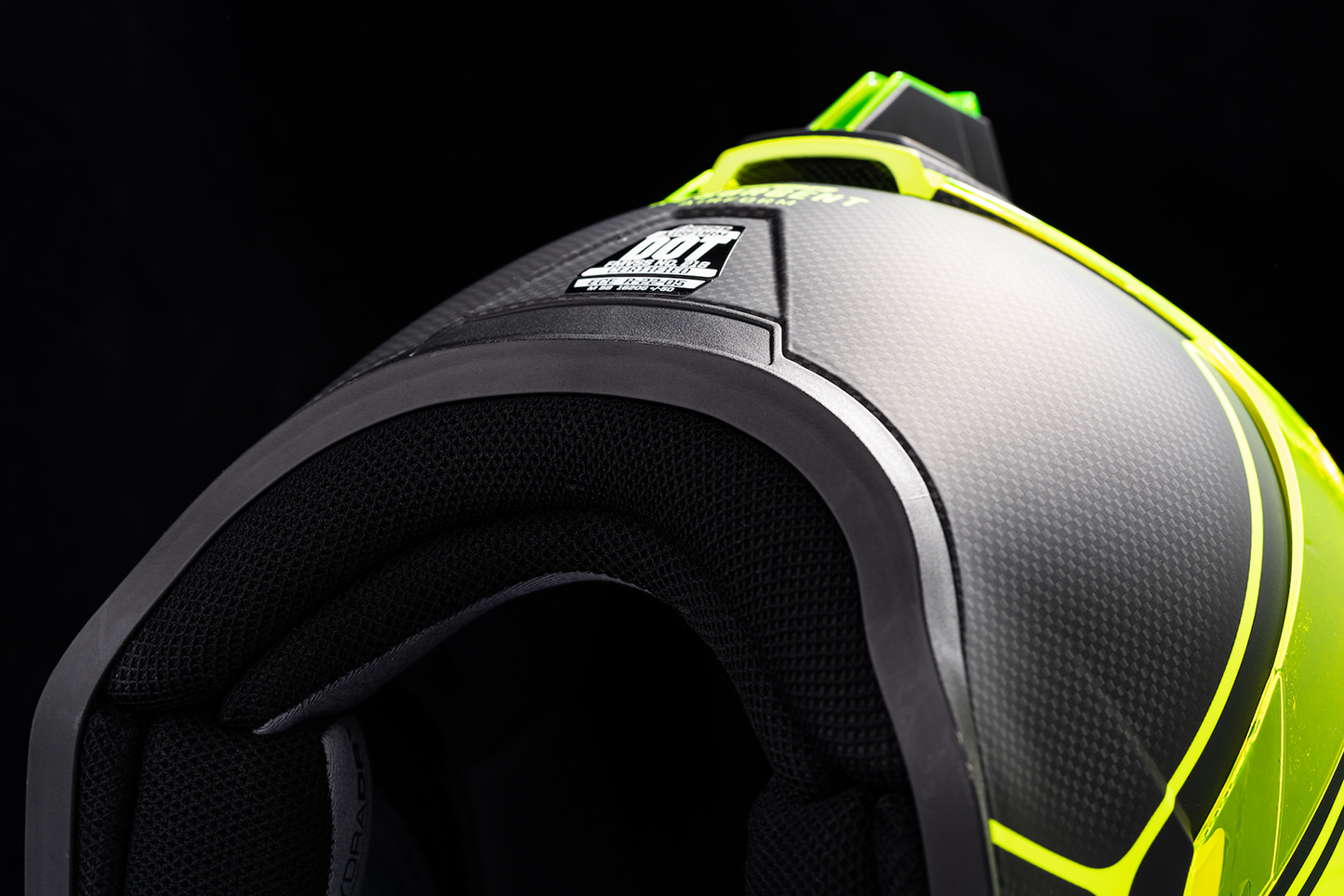 Bill's Exhausts ICON Airform™ Helmet in Resurgent Hi-Viz with XS size, featuring a sleek design and high-visibility finish.