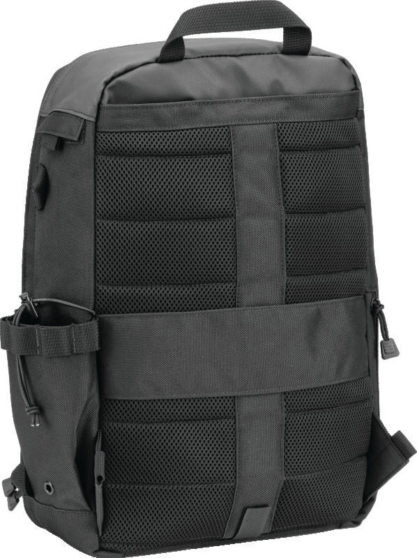 Kuryakyn Momentum Runaway Backpack for powersports and daily commuting, black with adjustable straps and multiple compartments