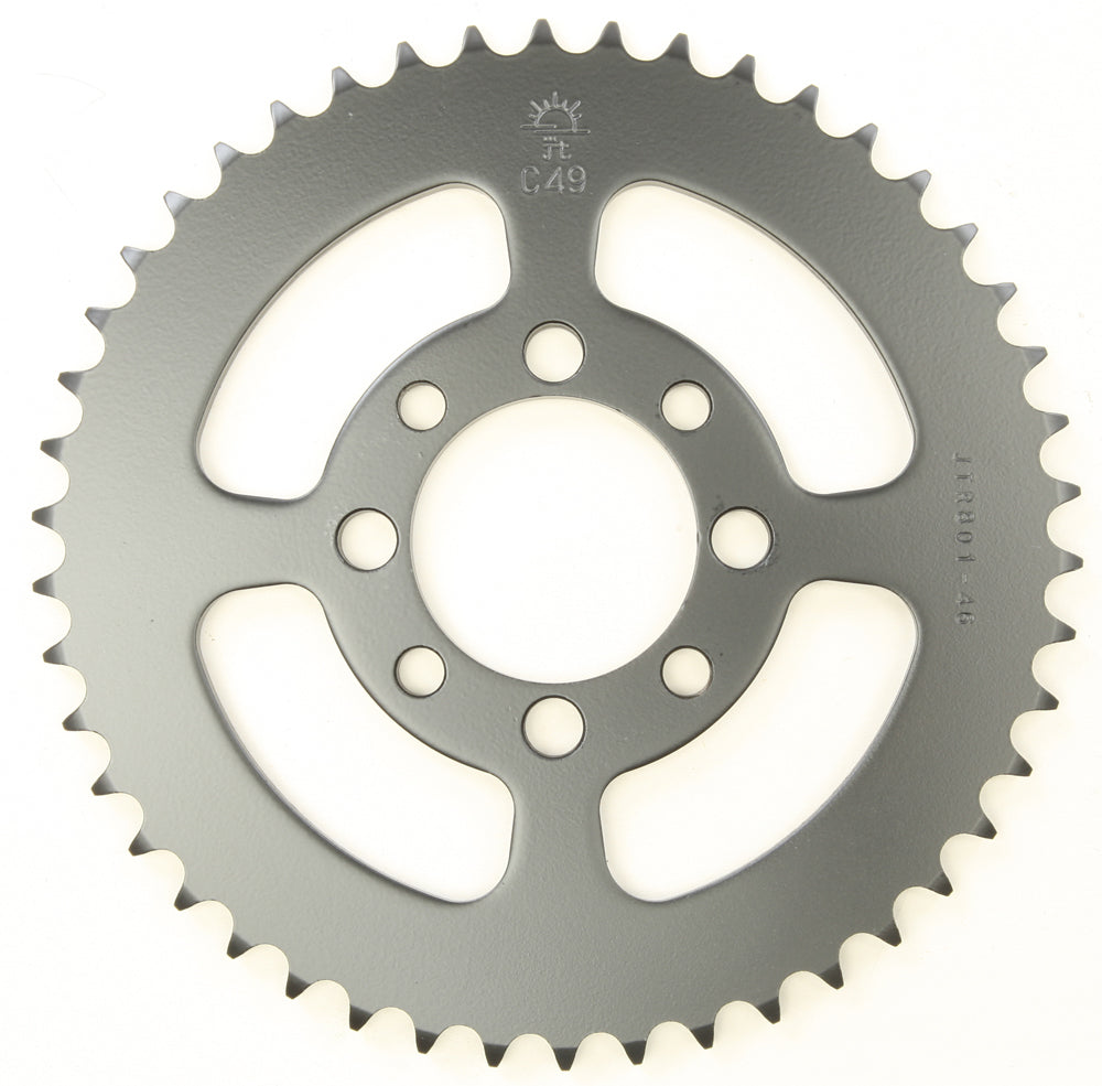 JT Rear Sprocket 46T for 420 chains, made of high-quality Japanese 545C steel, shown in this image.