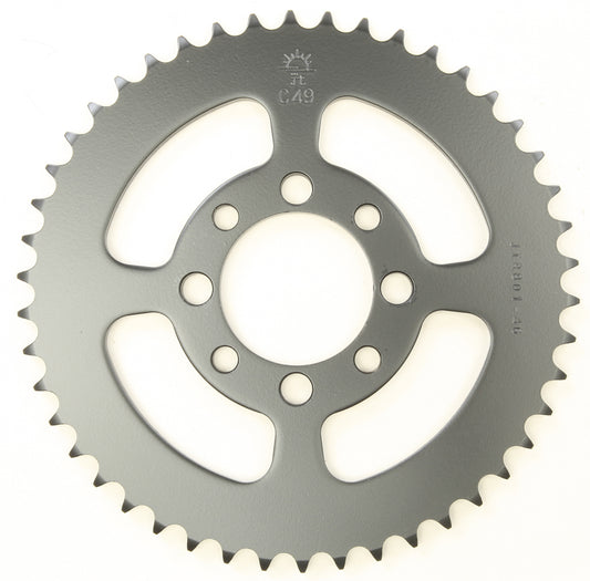 JT Rear Sprocket 46T for 420 chains, made of high-quality Japanese 545C steel, shown in this image.