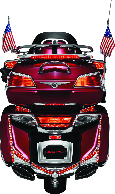 Kuryakyn LED lighted trunk lid handle for Honda Gold Wing GL1800 (2001-2005), showing the handle with illuminated LED accents.