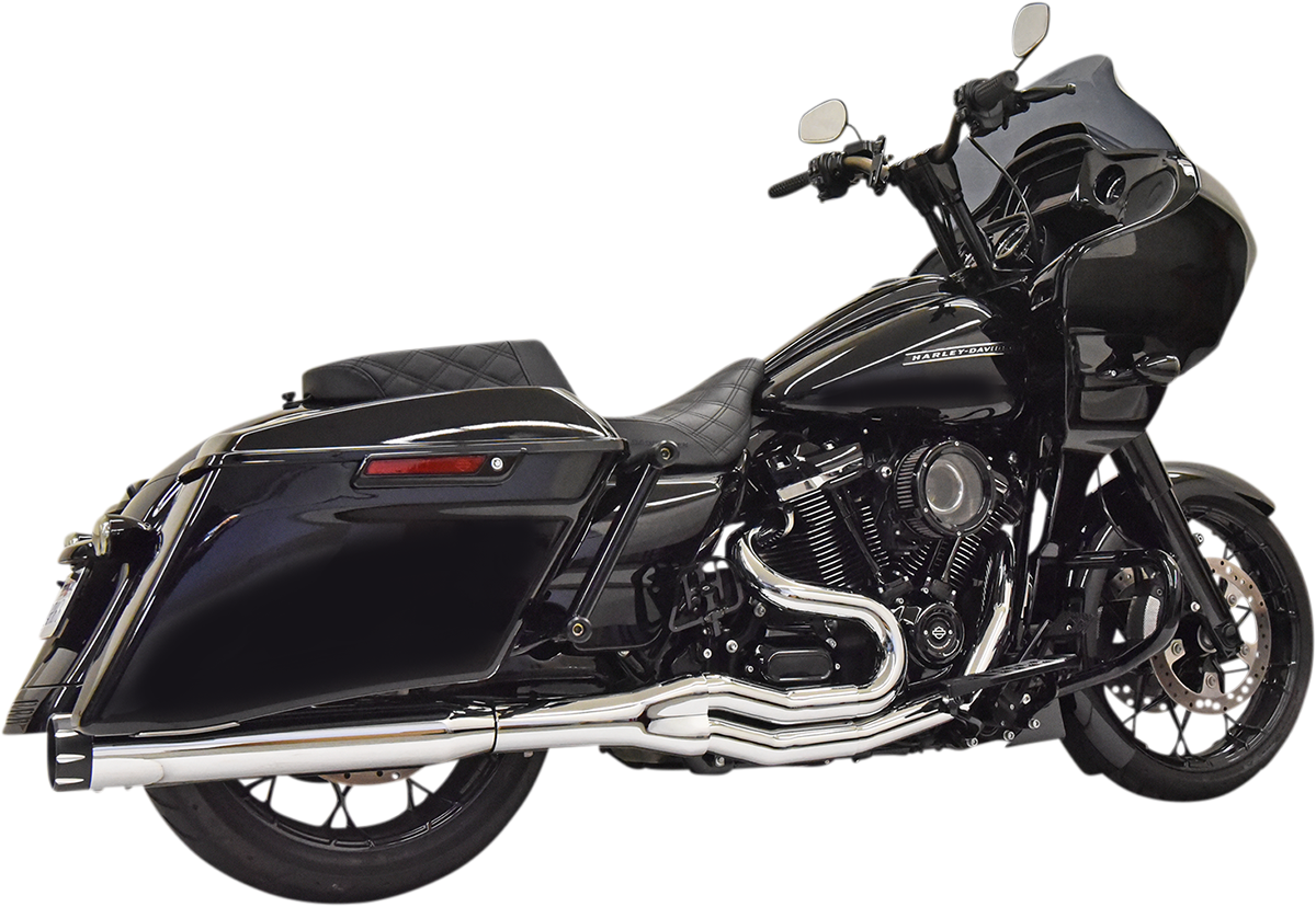 BASSANI XHAUST 1F78T 2:1 high horsepower exhaust system for big motor builds, shown installed on a vehicle engine.