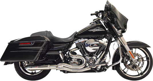 Chrome BASSANI XHAUST 2:1 exhaust system for Hotrod vehicles, showcasing polished metal and sleek design.