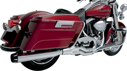 BASSANI XHAUST B1 2:1 exhaust system for Harley Davidson FLH-777, black finish, high-performance motorcycle exhaust.
