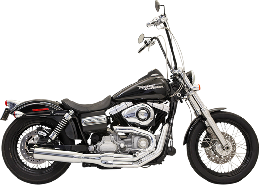 BASSANI XHAUST B1 2:1 exhaust system with chrome finish, showing the shiny metal pipes and polished construction.