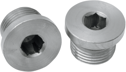 BASSANI XHAUST O2 Sensor Port Plugs 18 mm for motorcycle exhaust systems, part number 1802P, black rubber plugs.