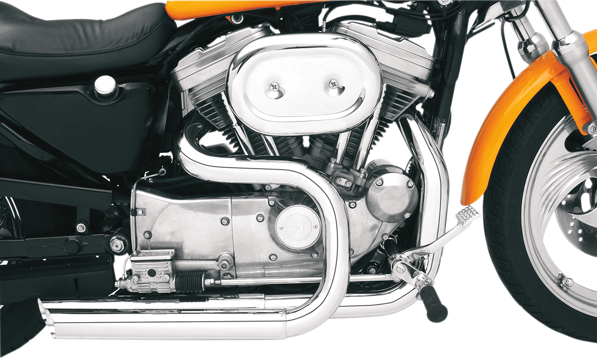 BASSANI XHAUST Pro-Street Heat Shield HS-XL-3215F, made in the USA, showing the metal heat shield for motorcycle exhaust protection.