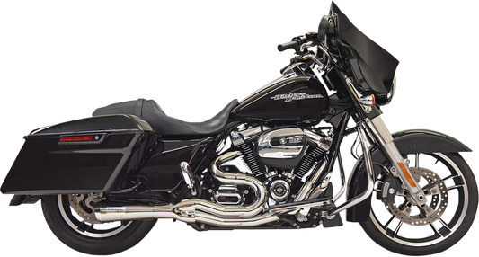 Chrome BASSANI XHAUST Road Rage II 2-Into-1 mid-length exhaust system with polished finish and branding details visible.