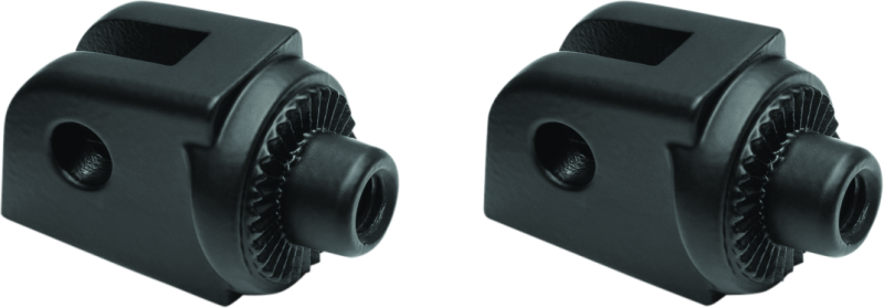 Kuryakyn black splined adapter for 2019 Indian FTR 1200 and FTR 1200 S motorcycle, showing the metal component with splines.