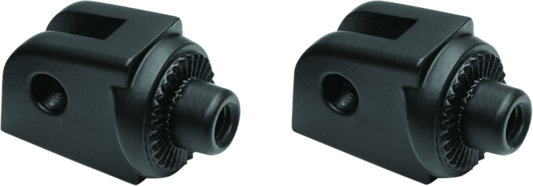 Kuryakyn black splined adapter for 2019 Indian FTR 1200 and FTR 1200 S motorcycle, showing the metal component with splines.