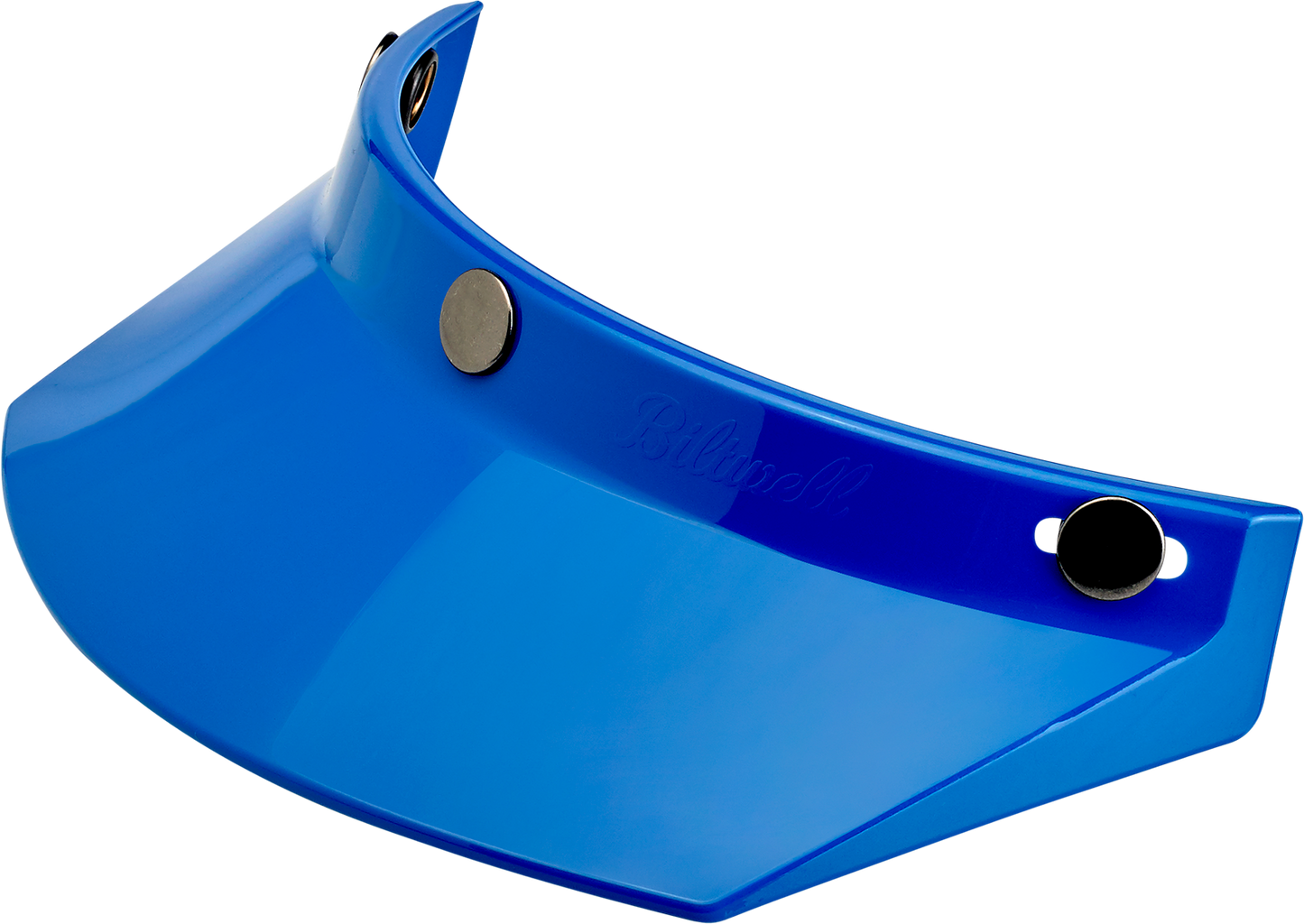 Blue BILTWELL Moto 3-Snap Visor for helmets, designed for 2002-564 model, compatible with Bill's Exhausts motorcycle helmets.