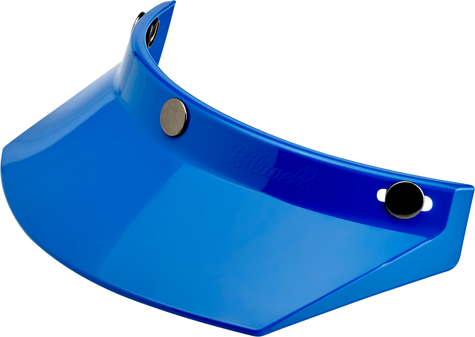 Blue BILTWELL Moto 3-Snap Visor for helmets, designed for 2002-564 model, compatible with Bill's Exhausts motorcycle helmets.