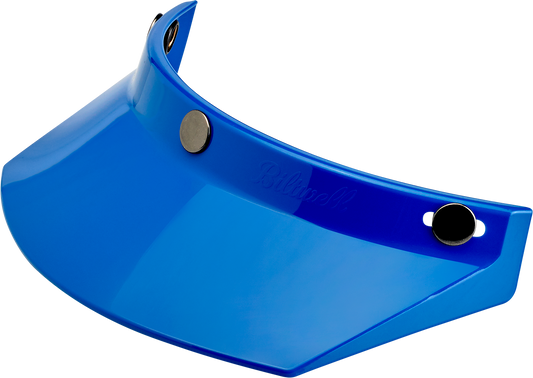 Blue BILTWELL Moto 3-Snap Visor for helmets, designed for 2002-564 model, compatible with Bill's Exhausts motorcycle helmets.