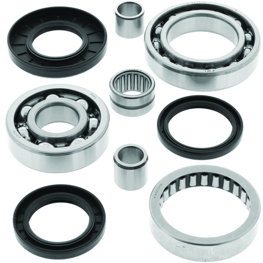 QuadBoss rear differential bearing and seal kit for Kawasaki KVF300 and KVF400 Prairie, includes bearings and seals for rear differential.