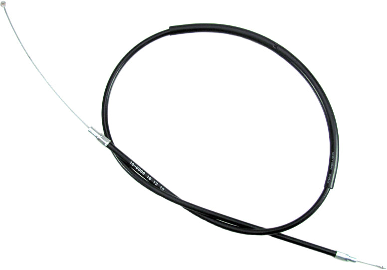 Motion Pro black vinyl throttle cable for precise control, designed for motorcycles and off-road vehicles.