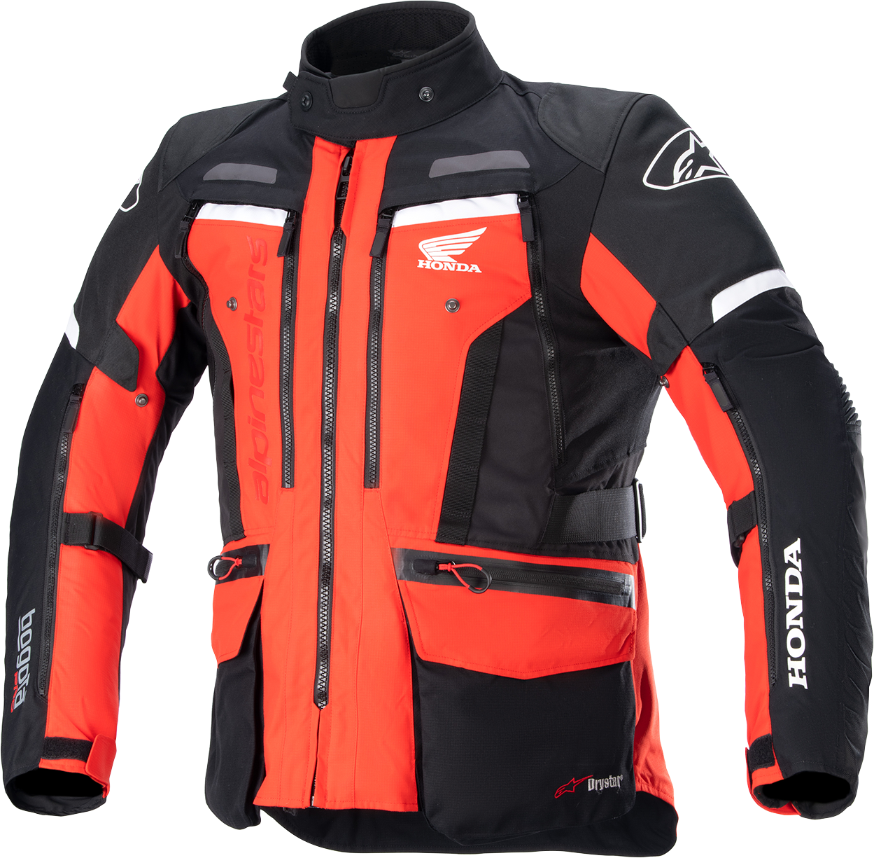 Alpinestars Honda Bogotá Pro Drystar® motorcycle jacket in red and black, small size, featuring protective armor and ventilation.