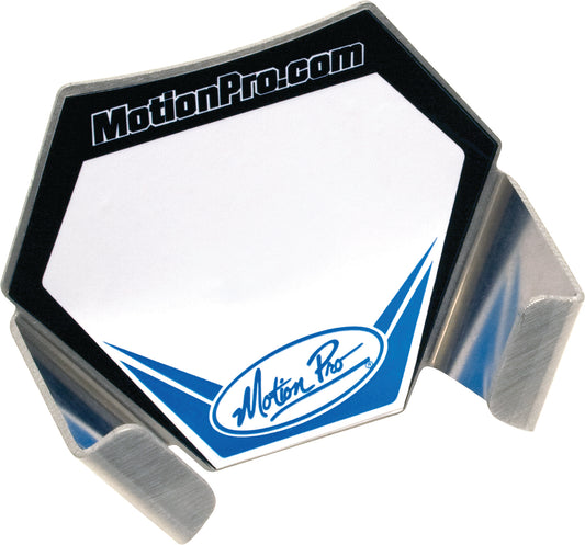 MOTION PRO Professional Tire Pressure Gauge Holder, part number 08-0475, mounted on a motorcycle handlebar.