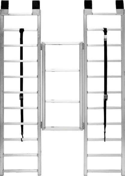 QuadBoss trifold aluminum ramp for ATV loading, 50x72 inches, durable design with 1,500 lbs capacity, shown extended in use