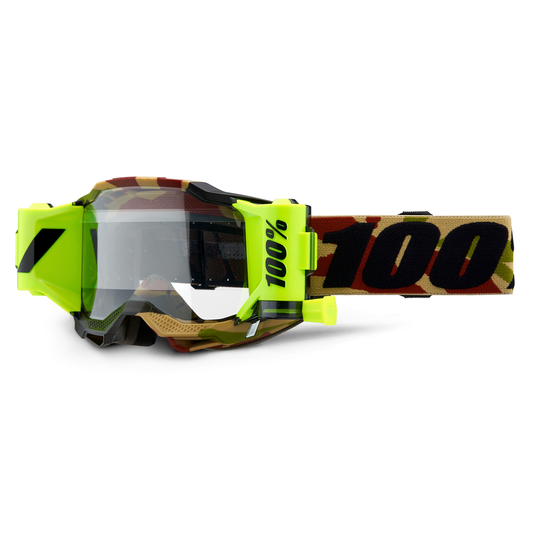 Bill's Exhausts 100% Accuri 2 Forecast Goggles in clear lens, designed for optimal visibility and protection during outdoor activities.