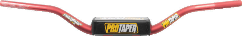 ProTaper Contour Windham handlebar in red with crossbar pad and 1/4 inch cut guides for mountain biking.