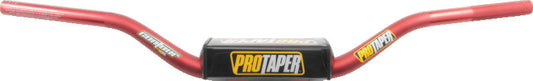 ProTaper Contour Windham handlebar in red with crossbar pad and 1/4 inch cut guides for mountain biking.