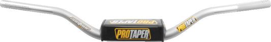 ProTaper Contour CR High Handlebar in silver for powersports bikes, showcasing its ergonomic design and durable construction.