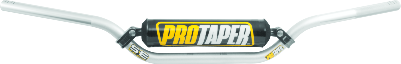 ProTaper SE Windham/RM mid handlebar in silver with ProTaper branding for motocross or dirt bike riding.