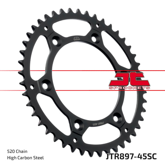 JT, JT Rear Sprocket Steel 45T for 520 Husqvarna, KTM, and Husqvarna Motorcycles – Part JTR897.45SC