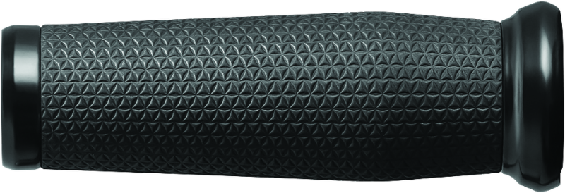 Kuryakyn Thresher grips in black for Indian motorcycles 2014-2017, showing textured rubber and stylish design on handlebar grips.