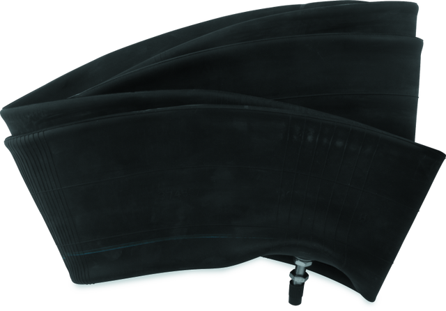 BikeMaster 4.25/4.50/5.10-18 TR6 inner tube for motorcycle tires, black rubber with valve stem, suitable for various bike models.