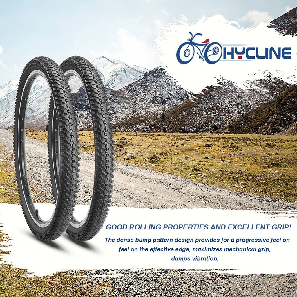 Hycline CrossBand mountain bike tire, 24"x1.95" or 26"x1.95" size, rugged tread for off-road cycling.