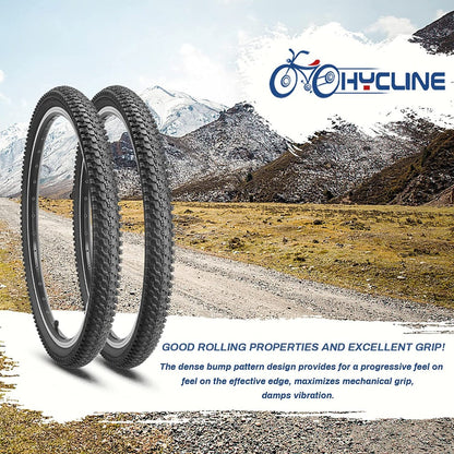 Hycline CrossBand mountain bike tire, 24"x1.95" or 26"x1.95" size, rugged tread for off-road cycling.