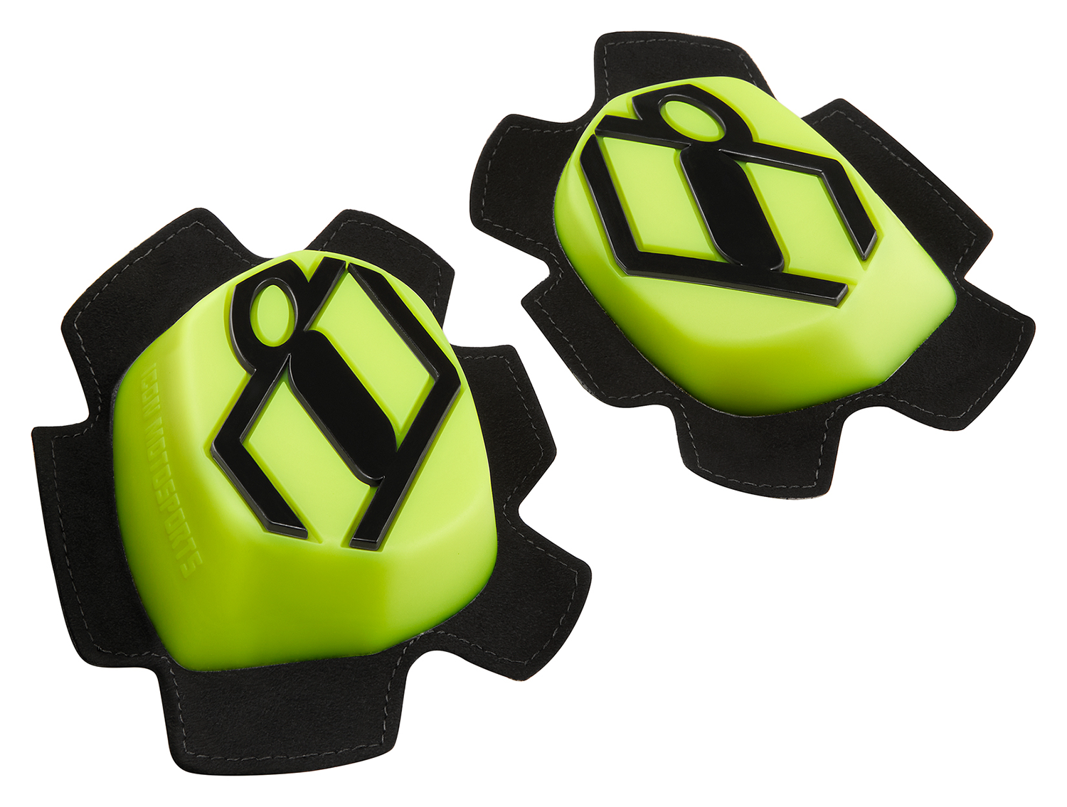 Black ICON Cloverleaf 2 Knee Pads CE by Bill's Exhausts, showcasing padded armor with adjustable straps in size S-XL.