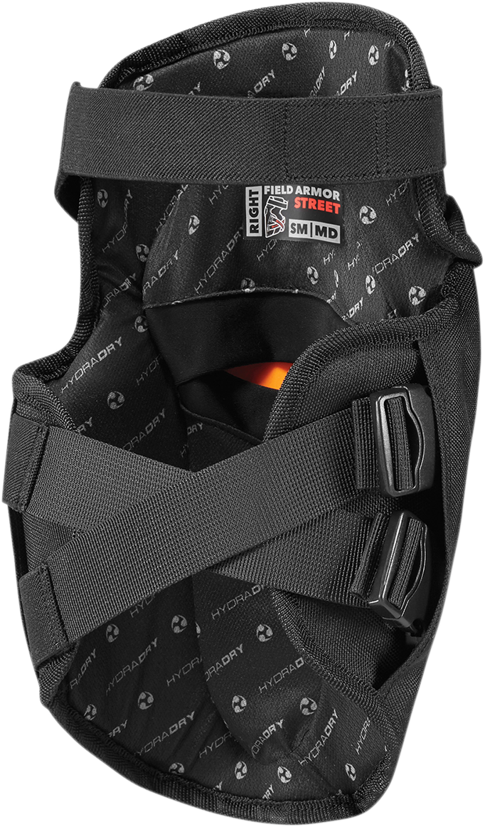 Bill's Exhausts ICON Field Armor Street Knee Protectors in L/XL, durable motorcycle armor for knee protection.