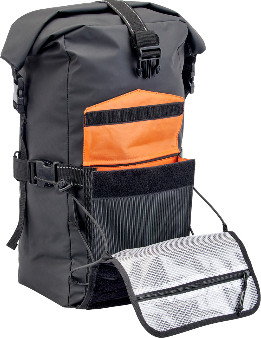 Biltwell EXFIL-60 Dry Bag Gen 2 in black, waterproof motorcycle bag with durable material and secure closure.