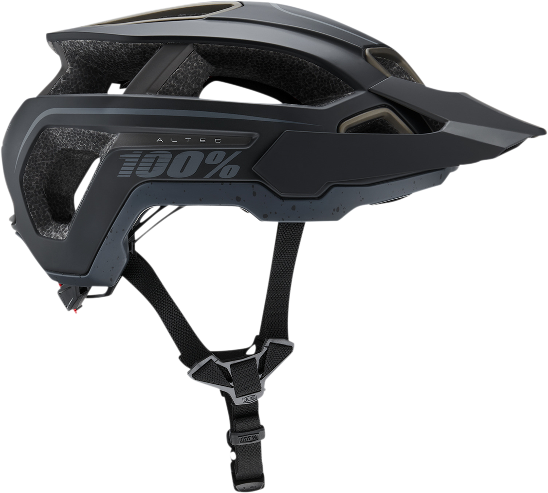 Black 100% Altec bicycle helmet with Fidlock buckle, CPSC/CE certified, size S/M, from Bill's Exhausts.