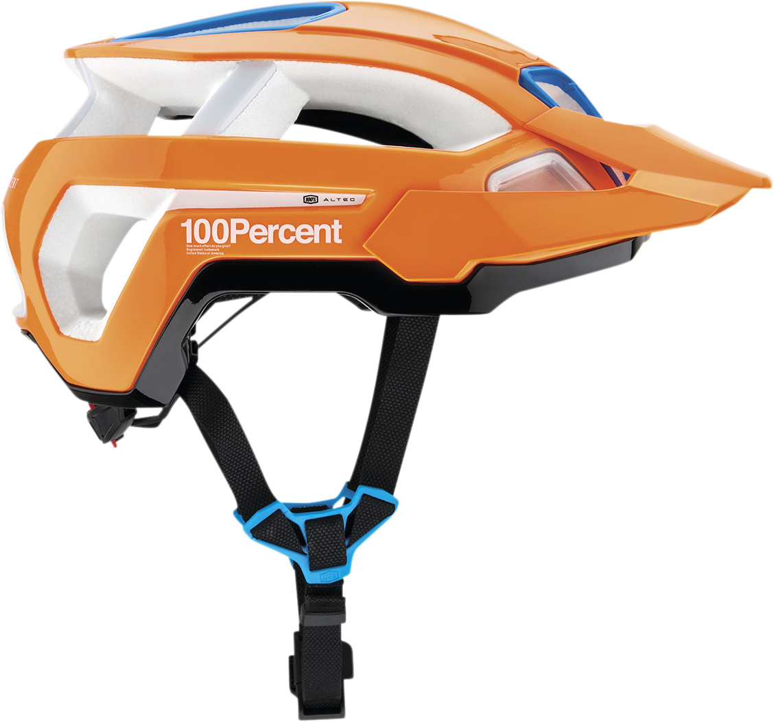 Orange 100% Altec bicycle helmet with Fidlock buckle, CPSC and CE certified, size S/M, from Bill's Exhausts.