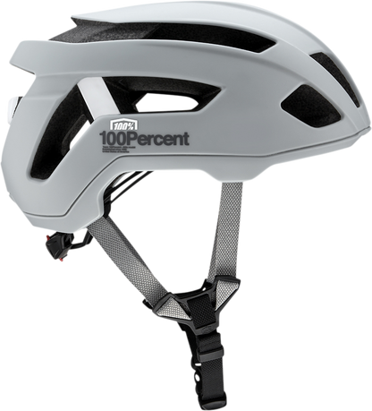 Gray 100% Altis Gravel bicycle helmet in S/M size, featuring a sleek design for cyclist safety and comfort.