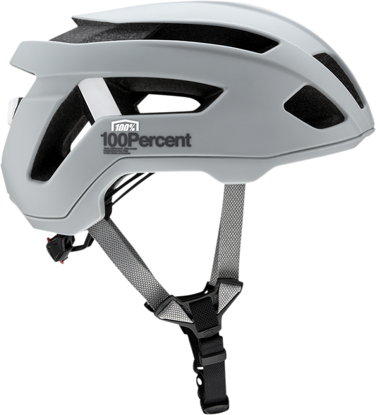 Gray 100% Altis Gravel bicycle helmet in S/M size, featuring a sleek design for cyclist safety and comfort.