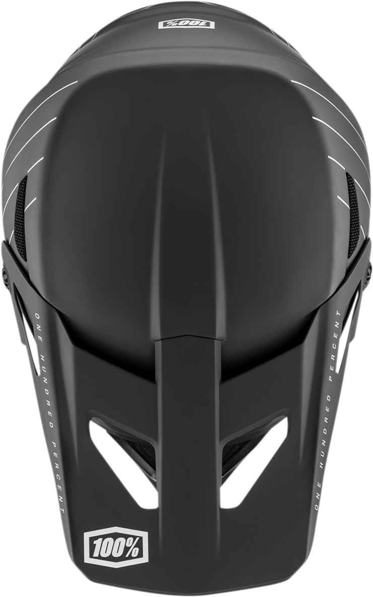 Black 100% Status bicycle helmet in XL size, featuring sleek design and adjustable straps, designed for safety and comfort.