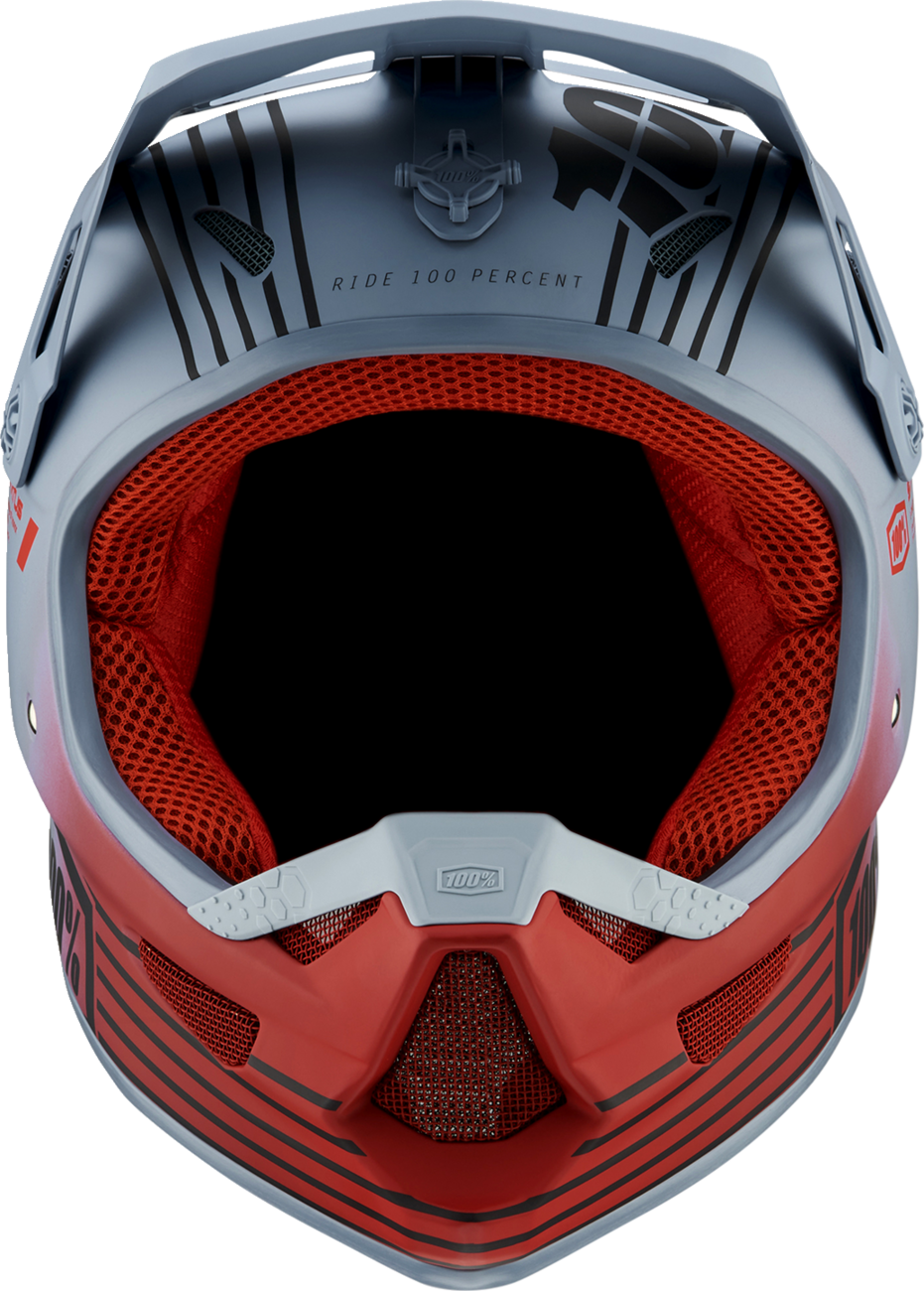 Gray 100% Status bicycle helmet by Caltec in large size, with adjustable straps and ventilation for safe riding.