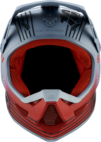 Gray 100% Status bicycle helmet by Caltec in large size, with adjustable straps and ventilation for safe riding.