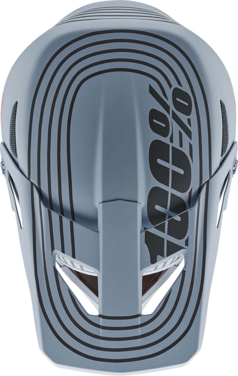 Gray 100% Status bicycle helmet by Caltec in large size, featuring adjustable straps and ventilation for safety and comfort.