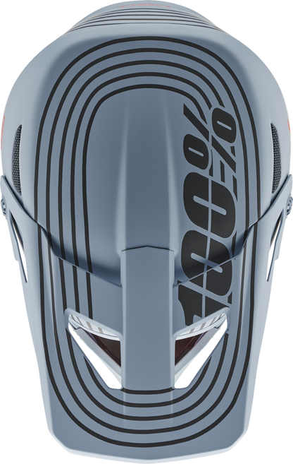 Gray 100% Status bicycle helmet by Caltec in large size, featuring adjustable straps and ventilation for safety and comfort.