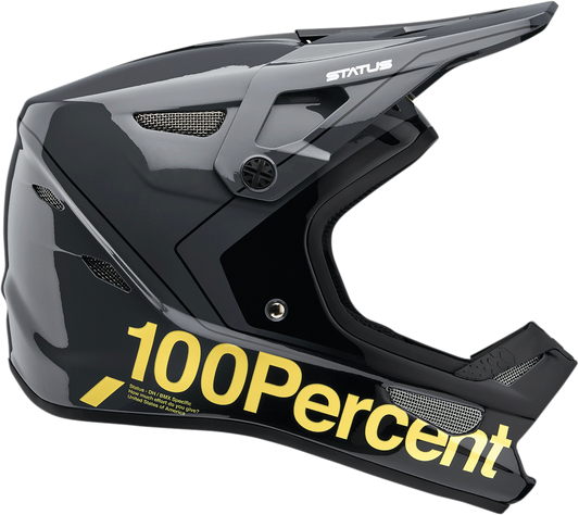 Bill's Exhausts 100% Status bicycle helmet in Carby/Charcoal, 2XL size, with adjustable straps and ventilation for cycling safety.
