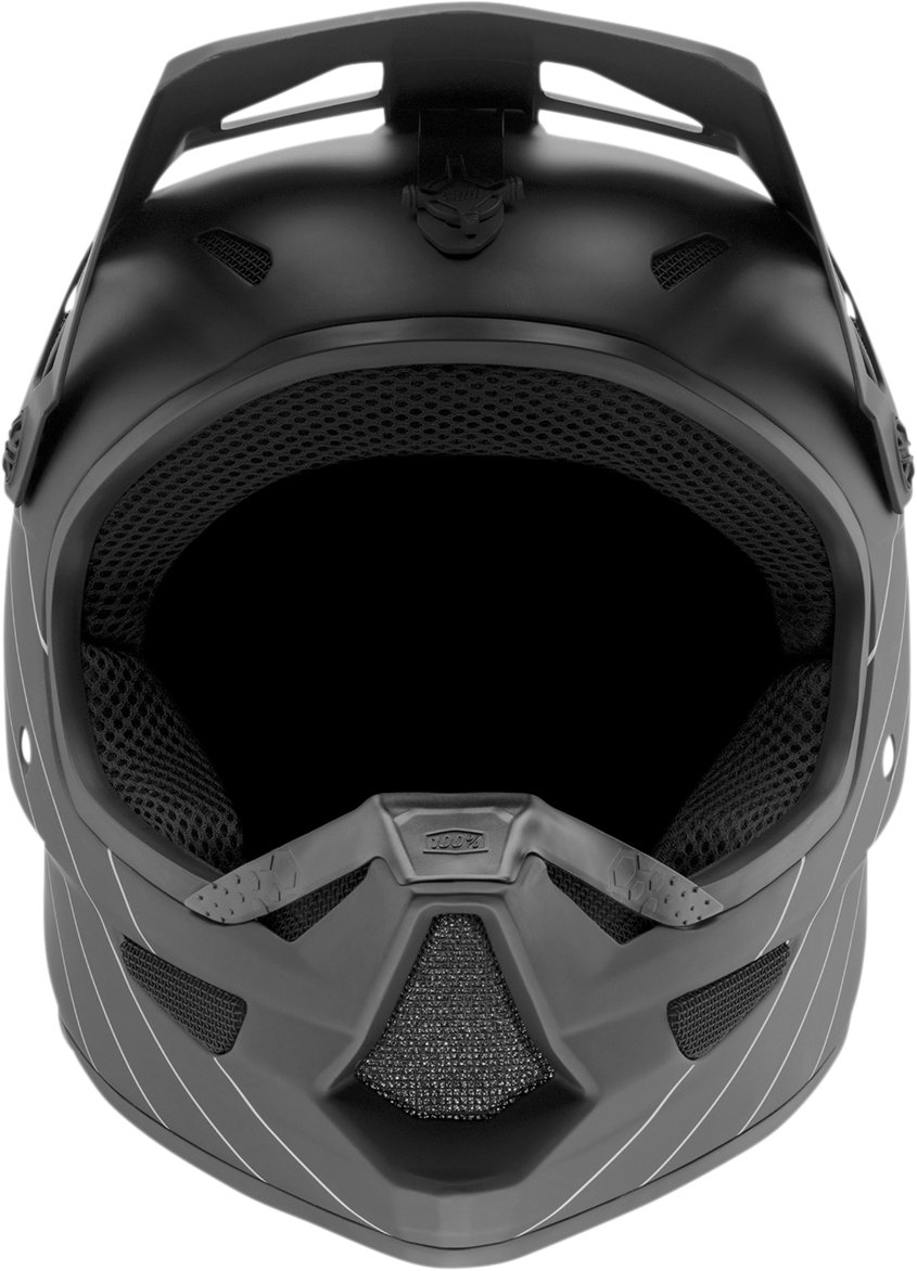 Black 100% Youth Status bicycle helmet in small size, designed for safety and comfort for young riders.