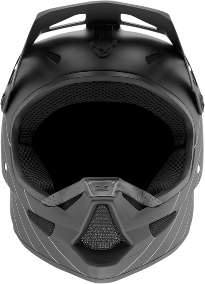 Black 100% Youth Status bicycle helmet in small size, designed for safety and comfort for young riders.