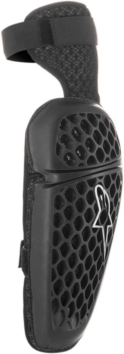 Alpinestars Youth Bionic Plus Elbow Protectors in L/XL, black sports bionics designed for youth motocross or riding safety